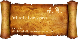 Asbóth Marianna névjegykártya
