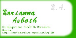 marianna asboth business card